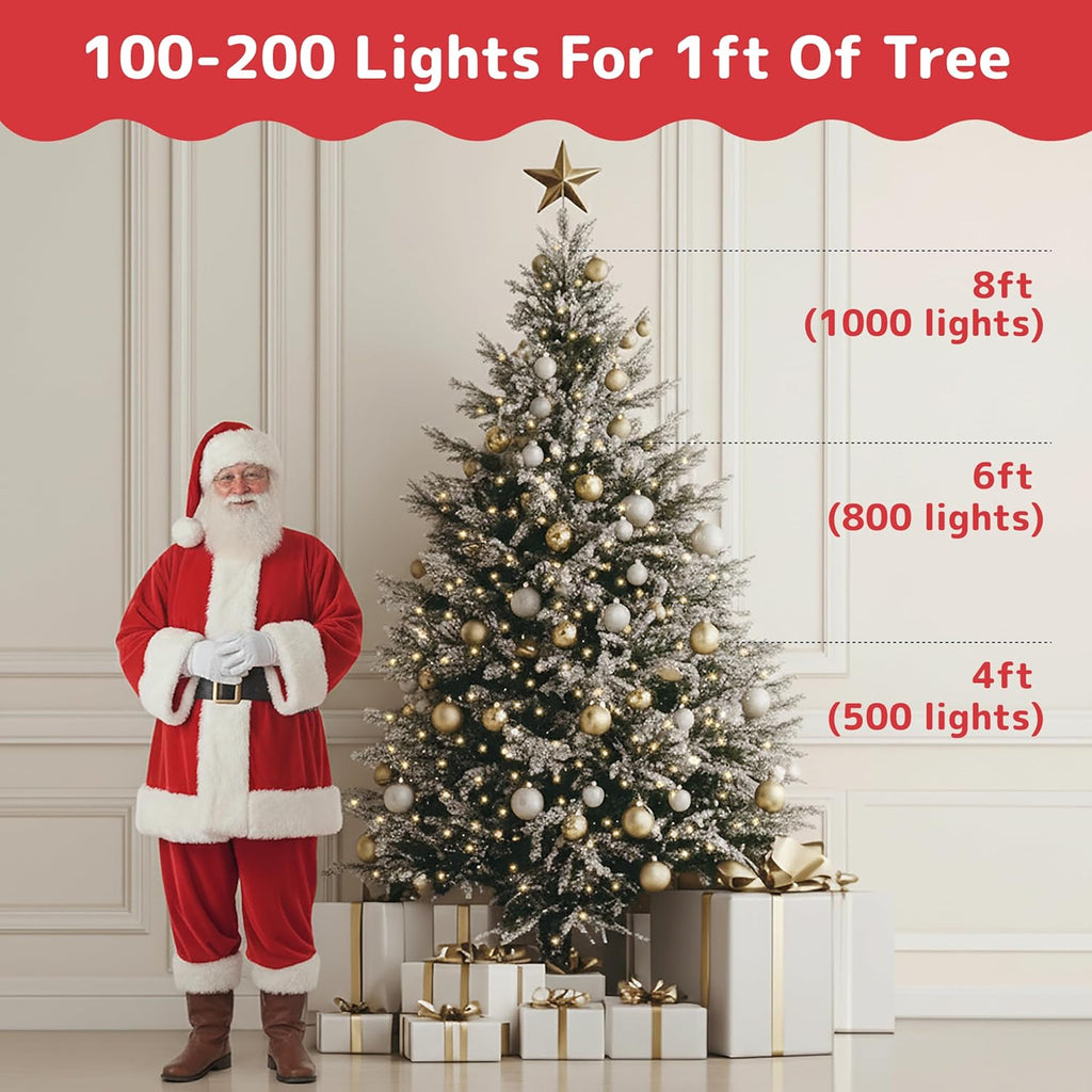 PREXTEX 50 Count Clear Christmas Tree Lights - Warm White 10 ft String Lights for Indoor/Outdoor Decor