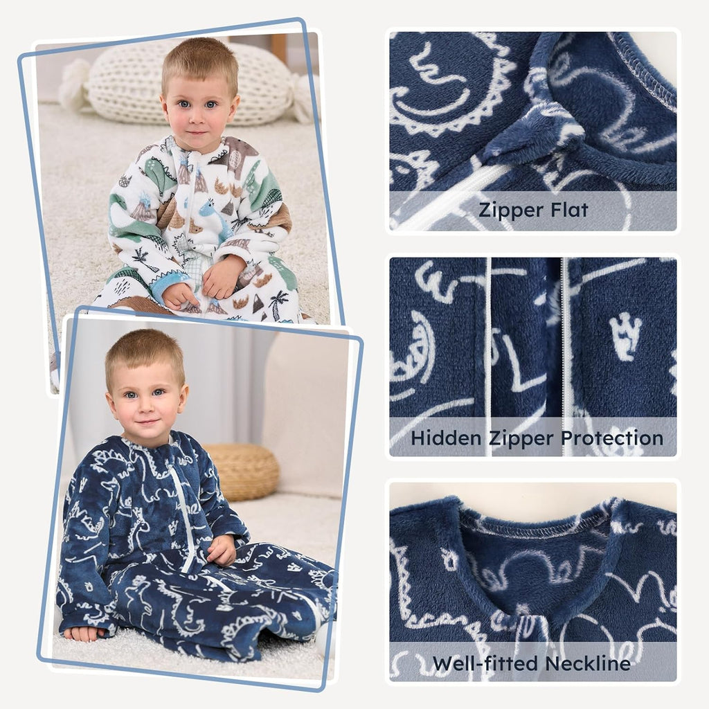 Yoofoss Baby Sleep Sack - Long Sleeve 1.5 Tog Fleece Wearable Blanket for 12-18 Months | Soft & Warm
