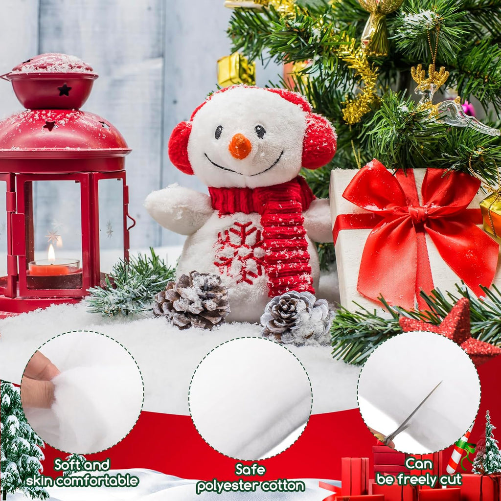 Skiennix Christmas Fake Snow Blanket - 3x15 FT Artificial Snow Roll for Holiday Decor & Winter Wonderland