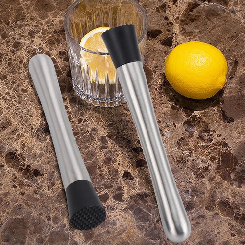4 Pack Muddlers for Cocktail 304 Stainless Steel Fruit Crusher 8.3" Long Ice Crusher for Bar Party and Home