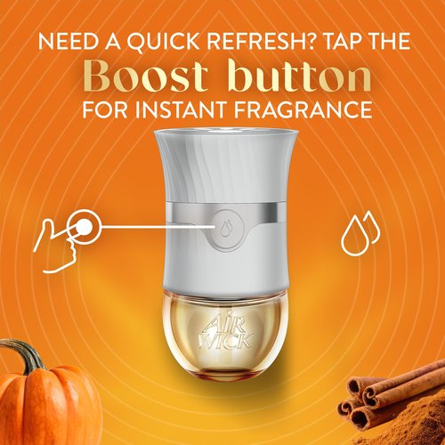 Air Wick Plug In Scented Oil Refill, Infused with Essential Oils, Plug In Air Fresheners for Home, Fall Scent, Fall Décor, Harvest Pumpkin & Spice, 5 ct