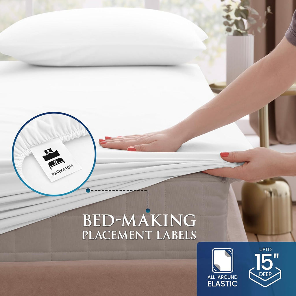 Utopia Bedding Twin Sheets Set - Soft Brushed Microfiber - Deep Pocket Bed Sheets in White