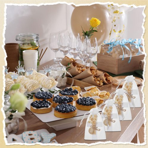 Flutesan 48 Sets Baptism Favors for Guests First Communion Wooden Cross Fridge Magnets with Flower and Bag, Christian Souvenirs Gift for Party Decoration, Baby Shower, Kitchen Decor (Classic,White)