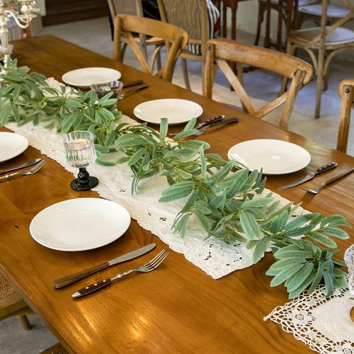 Hypestar Artificial Olive Garland for Table Decor, Faux Leaf Greenery Olive Garlands for Dining Table, Wedding, Party, Home Decoration