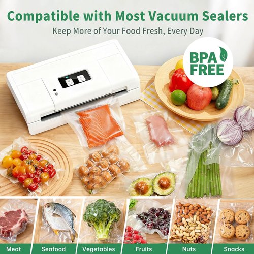 Aotto Vacuum Sealer Bags - 200 Count Quart 8" x 12" Heavy Duty BPA-Free Food Storage Bags | Ideal for Meal Prep & Sous Vide