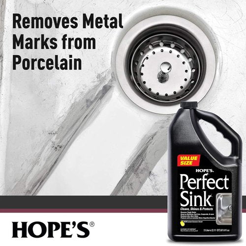 HOPE'S Perfect Sink Cleaner - Restorative Water-Repellent Formula for Stainless Steel & More | Value Size