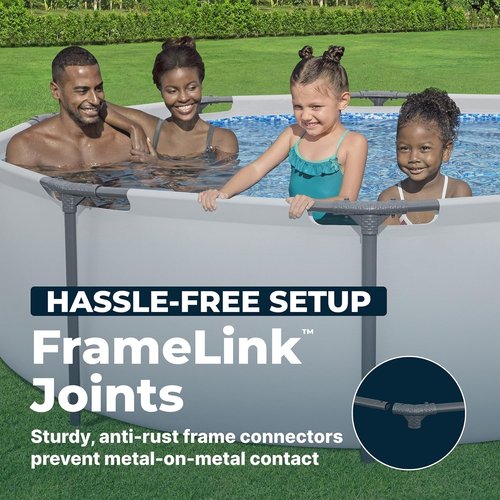 Bestway Steel Pro MAX Above Ground Pool - 10' x 30" Round Metal Frame with Filter Pump & Cartridge - Gray