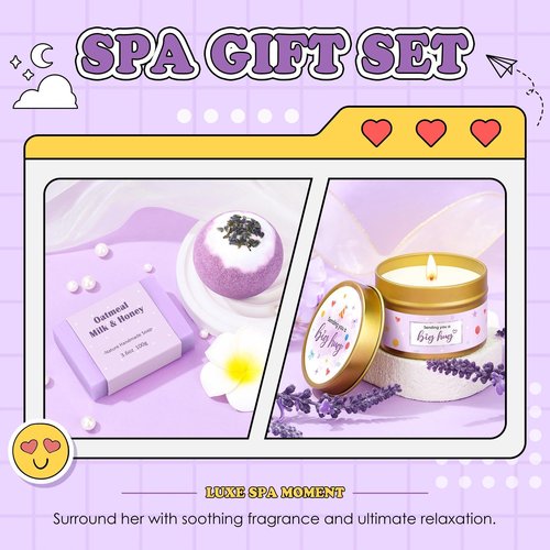 Gift Baskets for Women Unique Birthday Gifts for Women self care cheer up gifts set pick me up gift box for Woman teen girls best friend Sister Ladies Friendship Her - Inspirational Purple Present