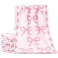 SmoothNovelty 4 Pcs Pink Bow Hand Towels for Bathroom 13 x 29'' Soft 100% Cotton Coquette Face Towel Valentine's Day Kitchen Decor Absorbent Preppy Bathroom Decor Bridal Shower Wedding Gift