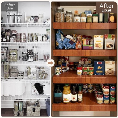 Wire Shelf Covers, Flexible Length Adjustment，Upgrade Wire Rack Covers for Pantry, Closet ，for All 16" D Wire Rack Covers(8pcs, 13" W x 16" D)