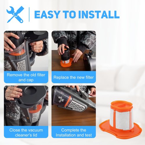 HHVKF10 Filter Replacement Compatible with Black and Decker Hand Vacuum HHVK HHVK515JP07 HHVK320J10 HHVK320J HHVK320J61 HHVK320JZ01 HHVK515J00FF HHVK515JP HHVK415B01,HHVKF10 Filter LUXRILIX