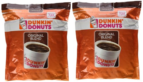 Dunkin' Donuts Original Blend Medium Roast Ground Coffee 100 % Premium Arabica Coffee 40 oz. (Pack of 2)