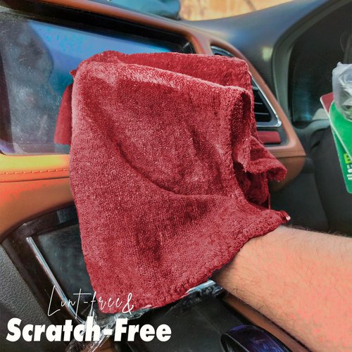 REED & PICK Cotton Shop Towels Red – (Pack of 150) Size 14x14 Inches Cleaning Rags – Absorbent Shop Rags and Multipurpose Cleaning Towels for Automobiles, Industries, Garage and Homes