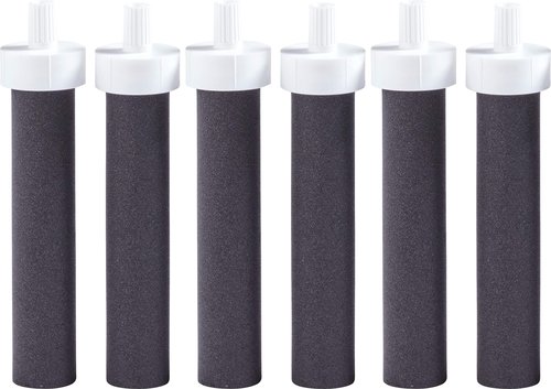 Brita Insulated Filtered Water Bottle with Straw (32 Ounce) and Water Filter Replacements (6 Count)