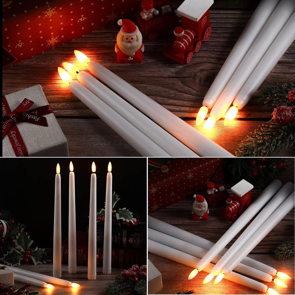 Reginary Flameless Taper Candles - 36 Battery Operated LED Candlesticks for Weddings & Events | 11" White