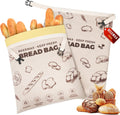 YARRAMATE Beeswax Bread Bags - Reusable Linen Food Storage for Fresh Homemade Sourdough | Large 17x13" (2 Pack)