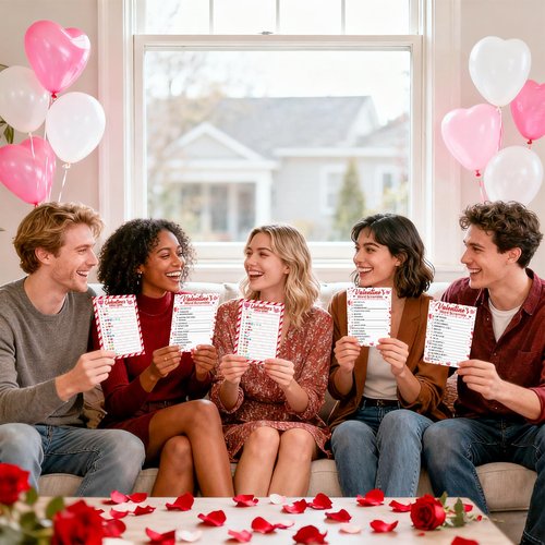 25 Players Valentine's Party Games for Adults Kids Valentines Day Games Cards Valentines Parties Emoji Game Word Scramble Game with Answer Key for Boys Girls Family Office Large Groups Activities