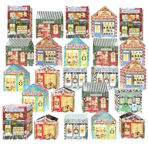 FALIZIFU Empty Advent Calendars to Fill, DIY Christmas Store Themed Fillable Advent Calendar Boxes 24 Days Christmas Countdown Calendar for Kids Adults 2025 Calendars Gift Boxes