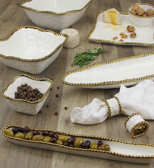 Pampa Bay Golden Salerno Porcelain Rectangle Serving Piece