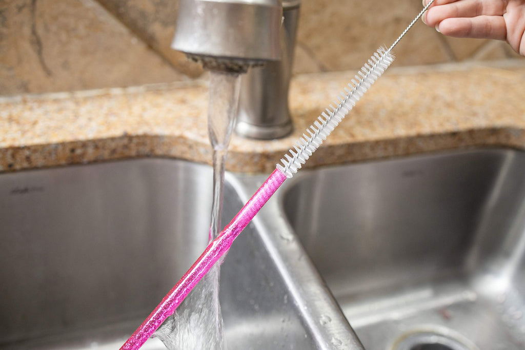 Reusable Wine Bottle Straws - Pack of 6 - Includes Straw Cleaning Brush - Perfect Hostess Gift or White Elephant Gift Idea