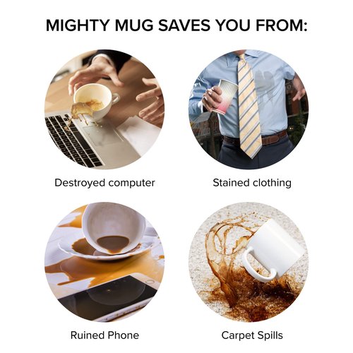 Mighty Mug Two Pack - Silver + Oceanic Stainless Steel Non-Tip Travel Mug - Double-Wall Insulated - Keeps Coffee, Tea and Drinks Hot for 6 Hours cold for 24 Hours, Leakproof, BPA-Free Tumbler, 16