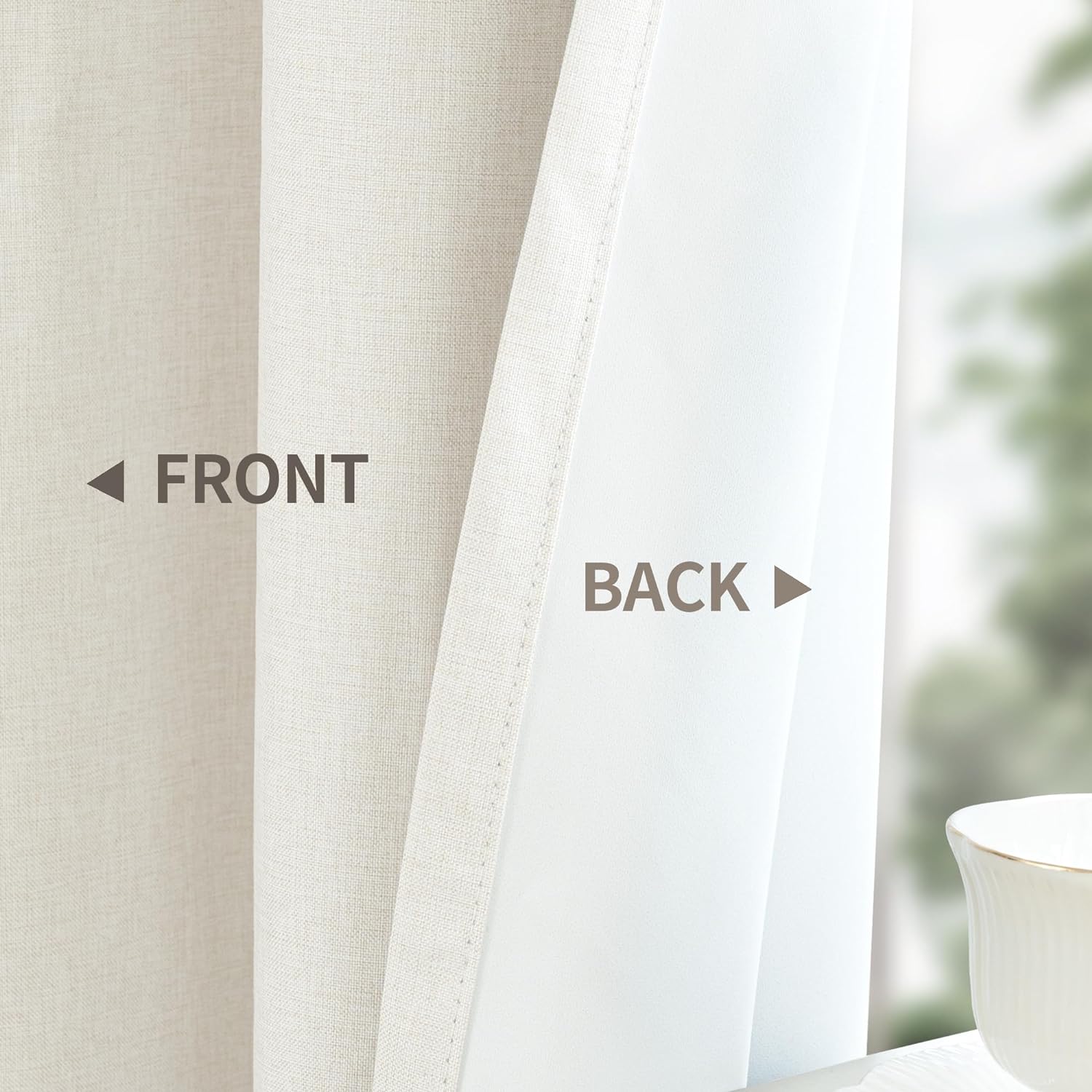 YoungsTex Linen Blackout Curtains - 63 Inch Thermal Insulated Drapes | Full Room Darkening, 2 Panels, Black