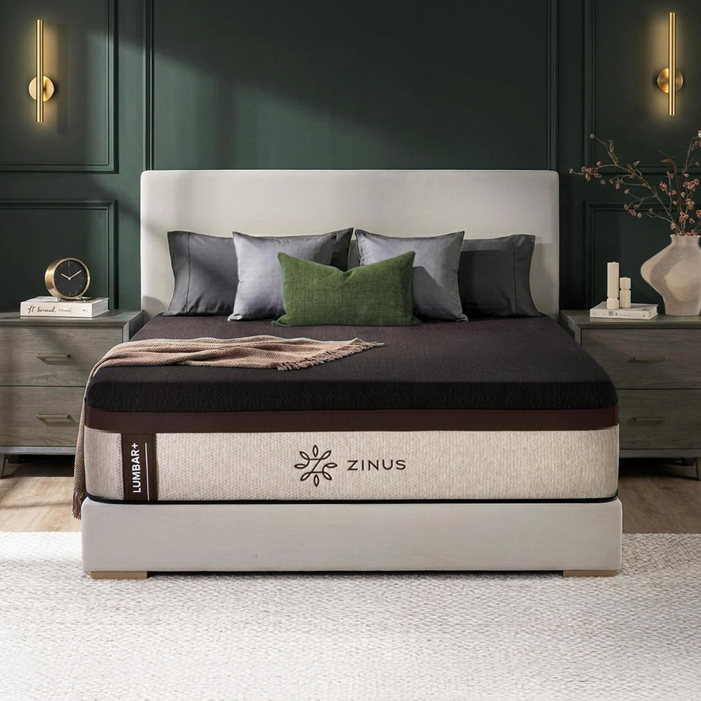 Zinus Lumbar+ Memory Foam Mattress - 14 Inch King, Targeted Lumbar Support & Cooling Gel, CertiPUR-US Certified