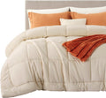 Bedsure Comforter Duvet Insert - King Size All-Season Quilted Down Alternative Bedding, Beige 90 x 102 Inches