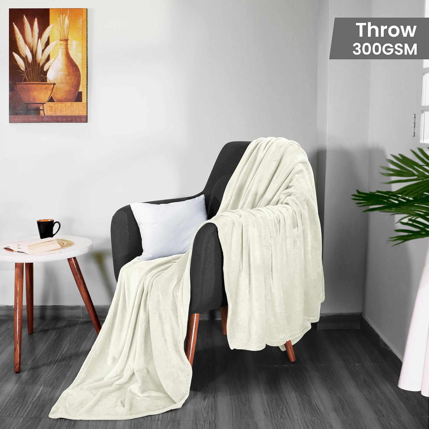 Utopia Bedding Fleece Blanket - Luxury Soft Microfiber Throw | Ivory, 50x60 Inch, Anti-Static 300GSM