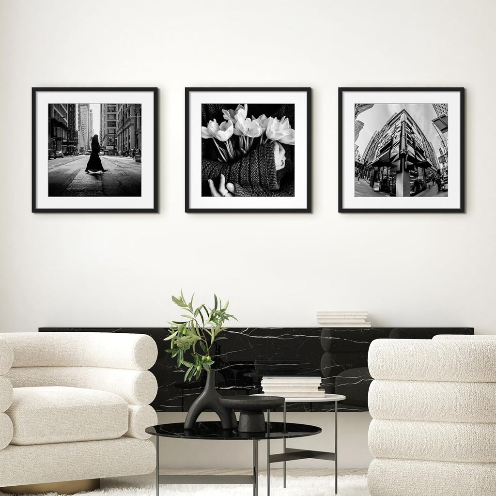 Upsimples 20x20 Picture Frame - Versatile Display for 16x16 Photos with Mat | Black, 1 Pack