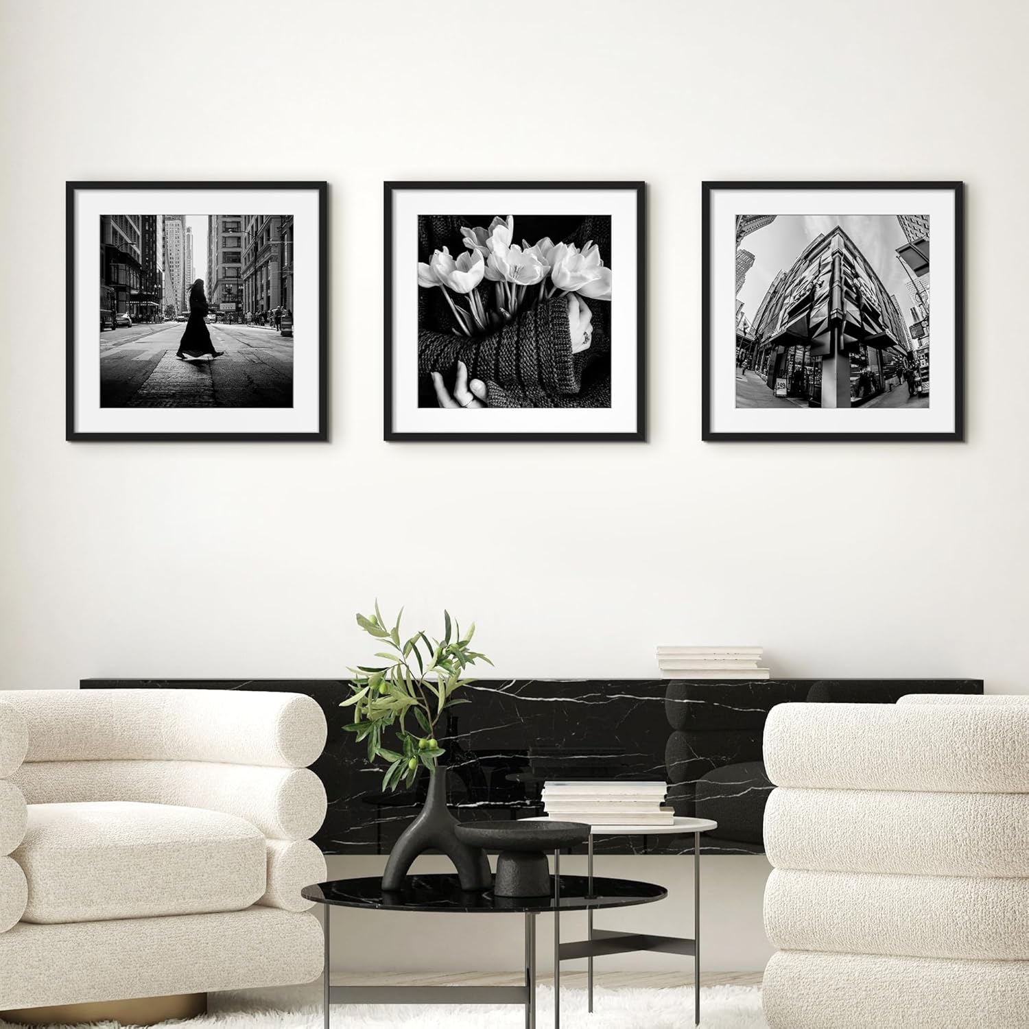 Upsimples 20x20 Picture Frame - Versatile Display for 16x16 Photos with Mat | Black, 1 Pack