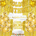 Golden Birthday Party Decorations Kit, It's My Golden Birthday Sash, Banner, Happy Gold Birthday Cake Topper, Fringe Curtain, Balloons for Women Men Gold Birthday Party Supplies