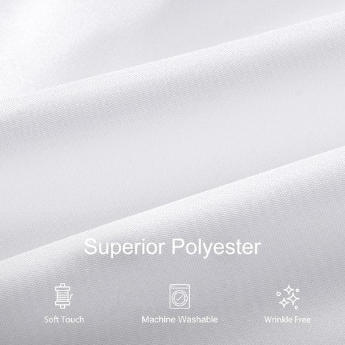 joybest 6 Pack Round Tablecloths 120 Inch White Polyester Table Cloth, Stain and Wrinkle Resistant Washable Fabric Table Cover for Wedding, Party, Reception, Banquet, Dining