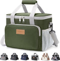 Lifewit Insulated Lunch Bag - Soft Cooler Tote for Adults | 12-Can Capacity, Gray and Green