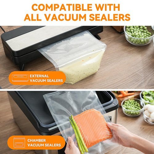 Wevac Vacuum Sealer Bags – 50 Count (8″×12″), Heavy-Duty BPA-Free Food Storage Bags, Puncture-Resistant, Freezer & Sous Vide Safe, Compatible with All Vacuum Sealers