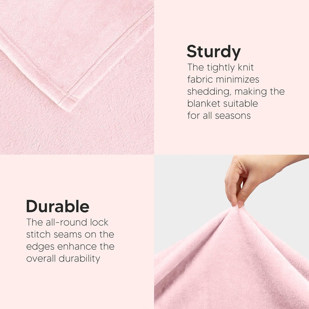 Utopia Bedding Fleece Blanket - Luxury Soft Microfiber, Anti-Static, Full Size Pink (90x84 Inch)