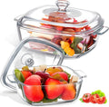 Maxcheck Glass Casserole Dish Set - 2 Pieces with Lids | 0.8L & 1.5L Oven-Safe Cookware for Home & Party