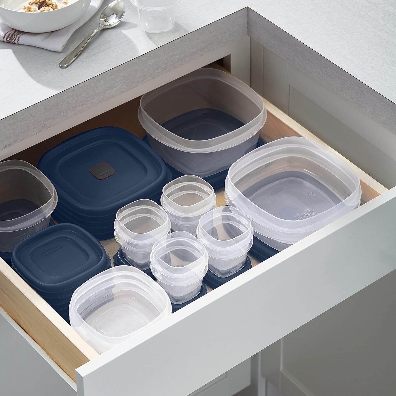 Rubbermaid EasyFindLids Food Storage Containers - Special-Edition Insignia Blue, 42 Pieces