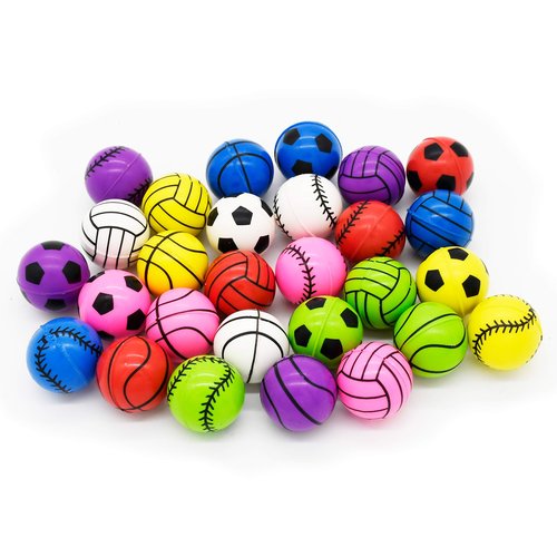 JOYIN 28 Packs Kids Valentine Day Sports Bouncy Ball with Prefilled Hearts and Valentine Cards for Kids Valentine Classroom Exchange, Kids Bouncy Balls for Class Exchange Game Prize