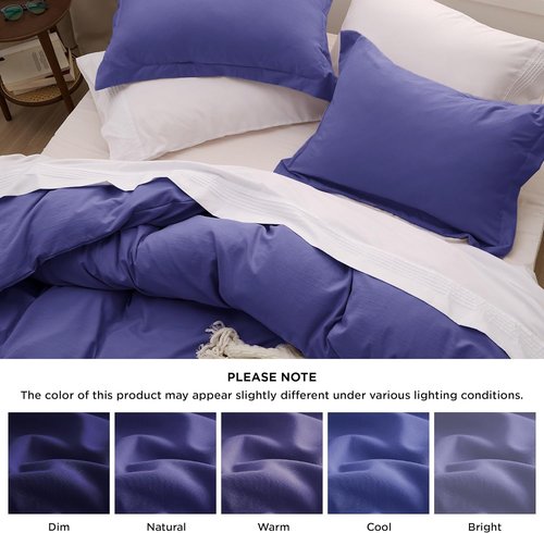 Bedsure Skipper Blue Duvet Cover Set - Extra Soft Cotton-Like Polyester, Full Size 80x90 Inches, 3 Pieces with Zipper Closure & 2 Pillow Shams