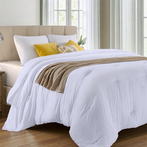 Utopia Bedding Comforters Queen Size, All Season Duvet Insert, Down Alternative Queen Comforter with Corner Tabs, Machine Washable Bed Comforter 88 x 88 Inches (White)