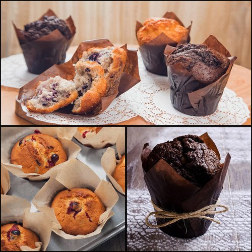 150 Pcs Tulip Cupcake Liners for Baking, Tulip Muffin Liners, Parchment Paper Cupcake Linerss, Greaseproof Muffin Papers Baking Cups Muffins Wrappers for Wedding Baby Shower Catering Party