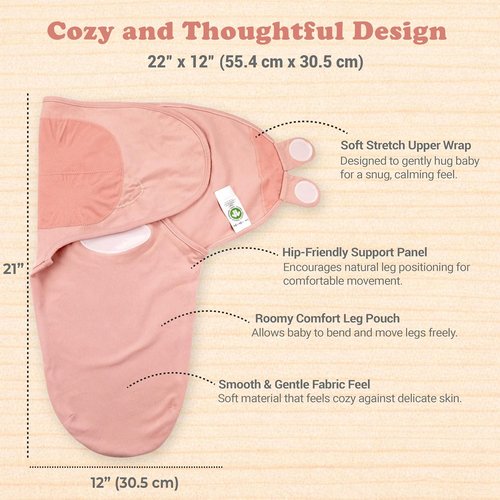 Bublo Baby Newborn Swaddle Sleep Sacks - 100% Organic Cotton, 0-3 Months, 3-Pack for Boys & Girls