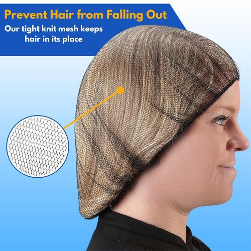 FRONTLINE Hair Nets 100 Pack 24 Inch Premium Nylon Mesh Hair Cover for Food Service Workers Disposable Hair Cap for Women and Men Invisible Elastic Hairnet