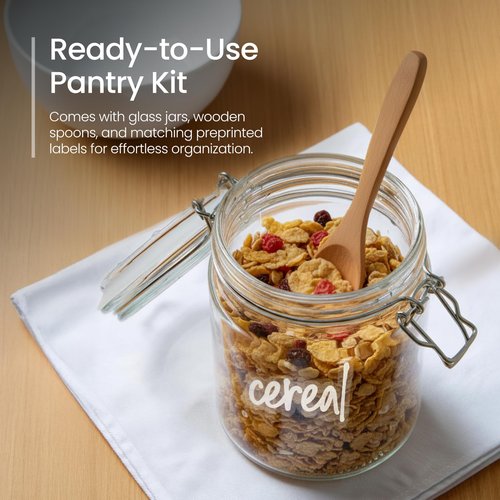 Talented Kitchen Airtight Mason Canning Jars - Multiuse Food Storage Containers with Lids for Canning Supplies & Homemade Food Storage - Clamp-Lid Glass Containers - 25 oz, Pack of 6