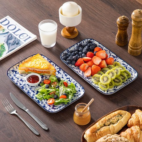 vancasso Porcelain Serving Trays for Party, Serving Platters Set of 4,Serving Dishes for Entertaining, Ceramic Party Trays and Platters for Serving Food, 12" Inch, Series SELENE