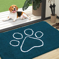 OLANLY Dog Door Mat - Absorbent Non-Slip Mud Mat for Muddy Paws | 47x32, Atlantic Blue, Quick Dry Chenille