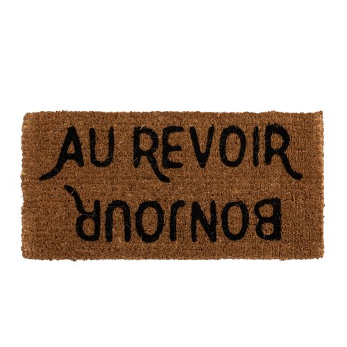 Creative Co-Op Bonjour/Au Revoir Rectangle Coir Doormat