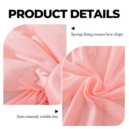iHUFeather Pink Bow Decor Large Bows with Giant Ribbon for Coquette Room Decor, Birthday Party Wedding Christmas Backdrop Wall Decorations (59x19 Inch)