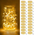 Btfarm 24 Pack Fairy Lights - Battery Operated 3 Modes, 7ft 20 LED Waterproof Twinkle Lights | Warm White for Christmas & Weddings